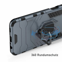 Xiaomi Redmi 10C, Hülle Schutzhülle Handyhülle Silikon Case 360° Drehbarer Ring Türkis