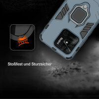 Xiaomi Redmi 10C, Hülle Schutzhülle Handyhülle Silikon Case 360° Drehbarer Ring Türkis