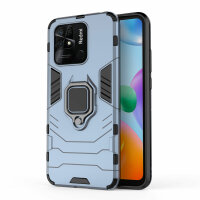 Xiaomi Redmi 10C, Hülle Schutzhülle Handyhülle Silikon Case 360° Drehbarer Ring Türkis