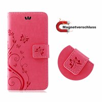 Huawei Handy Tasche Handyhülle Schutz Hülle Blumen Flip Cover Buch Case Etui Huawei Nova 5T Pink
