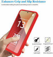 360° Grad Hülle Xiaomi Redmi Note 13 Pro 4G mit Integriertem Displayschutz Rot