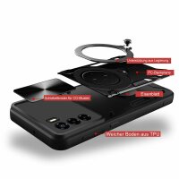 Outdoor Panzer Hülle für ZTE Handyhülle mit Slide Kameraschutz Ringhalter Bumper Blade A53 / A53+ Schwarz