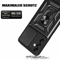 Outdoor Panzer Hülle für Samsung Galaxy A14 mit Kameraschutz Ringhalter Bumper  Schwarz