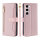 Handykette Samsung Hülle mit Band Handyhülle Kartenfächer PU Leder Umhängetasche Galaxy S23 Rosa