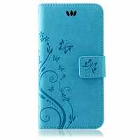 Huawei Y7 2019 Handy Tasche Handyhülle Wallet Schutz Hülle Blumen Cover Etui Neu