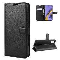 Handy Tasche für Samsung Galaxy A51 SM-A515 Hülle Case Buchhülle Klapphülle TPU PU-Leder Schwarz
