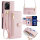 Handykette Xiaomi Hülle mit Band Handyhülle Kartenfächer PU Leder Umhängetasche Redmi Note 12 Pro 5G / Poco X5 Pro 5G Rosa