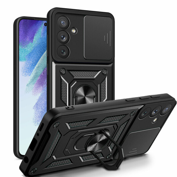 Outdoor Panzer Hülle für Samsung Galaxy A54 5G mit Kameraschutz Ringhalter  Schwarz