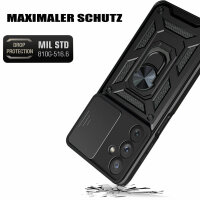 Outdoor Panzer Hülle für Samsung Galaxy A54 5G mit Kameraschutz Ringhalter  Schwarz