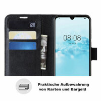 Handy Tasche Huawei Handyhülle Cover Case Klapp Schutz Hülle Etui Wallet Bumper Huawei Y5 2019 Schwarz