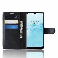 Handy Tasche Huawei Handyhülle Cover Case Klapp Schutz Hülle Etui Wallet Bumper Huawei Y5 2019 Schwarz