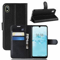 Handy Tasche Huawei Handyhülle Cover Case Klapp Schutz Hülle Etui Wallet Bumper Huawei Y5 2019 Schwarz