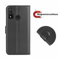 Handy Tasche Huawei Handyhülle Cover Case Klapp Schutz Hülle Etui Wallet Bumper Huawei P Smart 2020 Schwarz