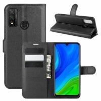 Handy Tasche Huawei Handyhülle Cover Case Klapp Schutz Hülle Etui Wallet Bumper Huawei P Smart 2020 Schwarz