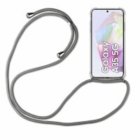 Handykette für Samsung Galaxy A35 Handyhülle mit Band Case Hülle mit Kordel Hand Grau