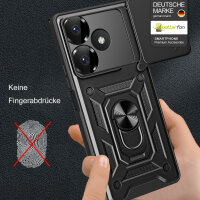 Outdoor Panzer Hülle Xiaomi Redmi 13 /Poco M6 Handyhülle Kameraschutz Ringhalter Schwarz