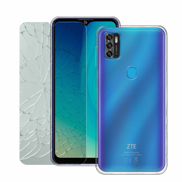 Handyhülle für ZTE Blade A7s 2020 – Transparent Case + Panzerschutzglas