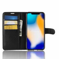 Apple iPhone Handy Tasche Flip Cover Case Buch Klapp Schutz Hülle Etui Bumper Apple iPhone XS Max Schwarz