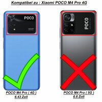 Handyhülle Hülle für Xiaomi POCO M4 Pro 4G, Handy Tasche Schutz Flip Case Schale Rosegold