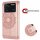 Handyhülle Hülle für Xiaomi POCO M4 Pro 4G, Handy Tasche Schutz Flip Case Schale Rosegold