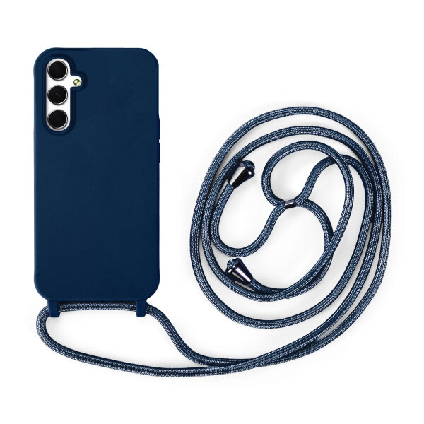 Handykette für Samsung Hanyhülle mit Band Hülle mit Kodel Smartphone Halskette Galaxy A54 Blau