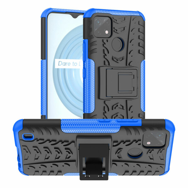 Realme C21Y / C25Y, Hülle Schutzhülle Handy Tasche Outdoor Case Cover Bumper TPU Blau