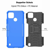 Realme C21Y / C25Y, Hülle Schutzhülle Handy Tasche Outdoor Case Cover Bumper TPU Blau