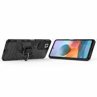 Schutz Hülle für Xiaomi Redmi Note 10 Pro Ring Case Cover Handy Tasche Outdoor  Schwarz