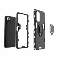 Schutz Hülle für Xiaomi Redmi Note 10 Pro Ring Case Cover Handy Tasche Outdoor  Schwarz