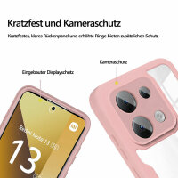 360° Grad Hülle Xiaomi Redmi Note 13 5G vollschutz Integriertem Displayschutz Rosa
