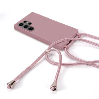 Handykette für Samsung Hanyhülle mit Band Hülle mit Kodel Smartphone Halskette Galaxy S24 Ultra Rosa