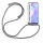 Xiaomi Hülle mit Band Schutzhülle Handykette Silikon Handy Tasche mit Schnur Neu Xiaomi Redmi Note 9 Grau