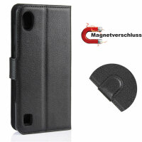 ZTE Blade A5 2019 Handy Tasche Flip Cover Wallet Case Schutz Hülle Etui Schale in Schwarz