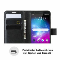 ZTE Blade A5 2019 Handy Tasche Flip Cover Wallet Case Schutz Hülle Etui Schale in Schwarz