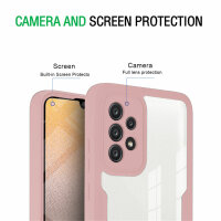 360° Grad Hülle für Samsung Galaxy A52 / A52s mit Integriertem Displayschutz Rosa