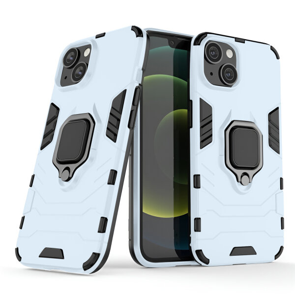 Handyhülle für Apple iPhone 14 Plus – Ring Panzer Cover Türkis