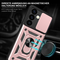 Outdoor Panzer Hülle für Samsung Galaxy S24+ mit Kameraschutz Ringhalter Bumper Rosegold