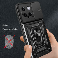 Outdoor Panzer Hülle Xiaomi 14 Handyhülle mit Kameraschutz Ringhalter Backcover Schwarz