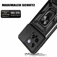 Outdoor Panzer Hülle Xiaomi 14 Handyhülle mit Kameraschutz Ringhalter Backcover Schwarz