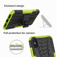 Handy Tasche für Apple iPhone Panzer Cover Case Schutz Hülle Etui Schale Bumper Apple iPhone X / XS Grün