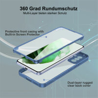 360° Grad Hülle für Samsung Galaxy S22 vollschutz Integriertem Displayschutz Blau