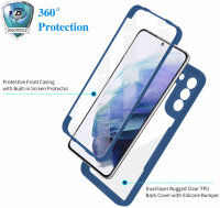 360° Grad Hülle für Samsung Galaxy S22 vollschutz Integriertem Displayschutz Blau