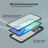 360 Grad Handyhülle für Xiaomi Redmi 13 /Poco M6 Schutz Hülle mit Displayschutz  Schwarz