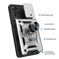 Outdoor Panzer Hülle Motorola Edge 40 Neo Handyhülle mit Kameraschutz Ringhalter Silber