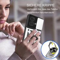 Outdoor Panzer Hülle Motorola Edge 40 Neo Handyhülle mit Kameraschutz Ringhalter Silber
