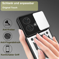 Outdoor Panzer Hülle Motorola Edge 40 Neo Handyhülle mit Kameraschutz Ringhalter Silber