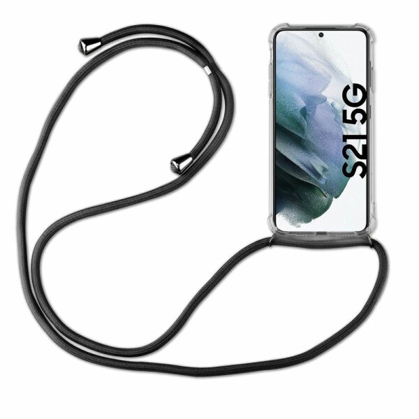 Handykette für Samsung S21 S22 S23 S24 FE Plus Ultra Handyhülle mit Band Hülle Galaxy S21 5G Schwarz