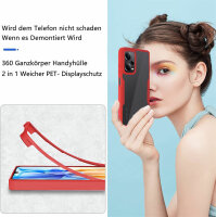 360°Grad Hülle Xiaomi Redmi Note 12 Pro /Poco X5 Pro Handyhülle mit Displayschut Rot