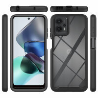 Motorola Moto G13 / G23 Handyhülle 2-teilig 360° Grad Hülle mit Displayschutz Schwarz