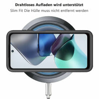Motorola Moto G13 / G23 Handyhülle 2-teilig 360° Grad Hülle mit Displayschutz Schwarz